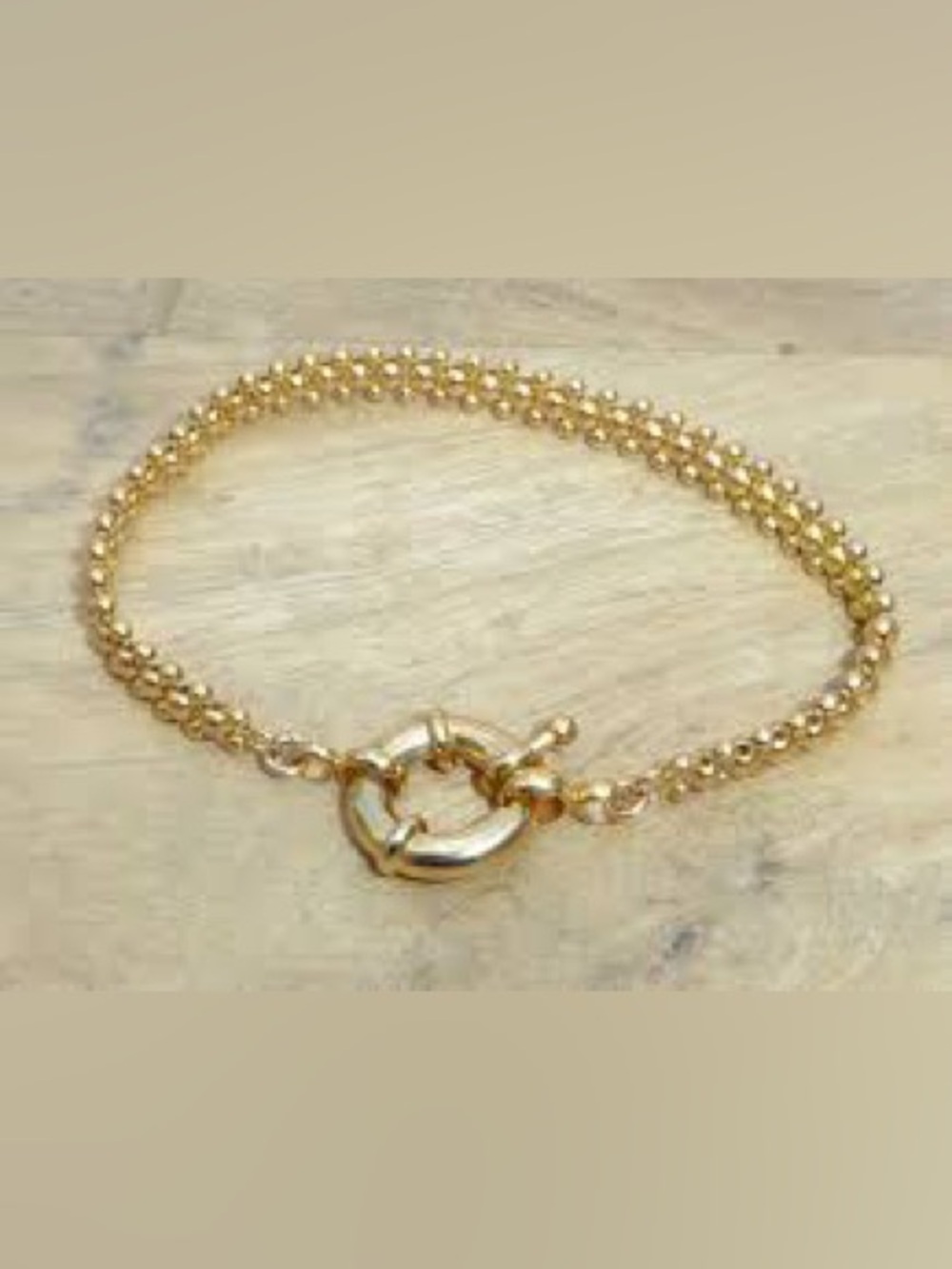 Gold Beaded Toggle Bracelet - Women